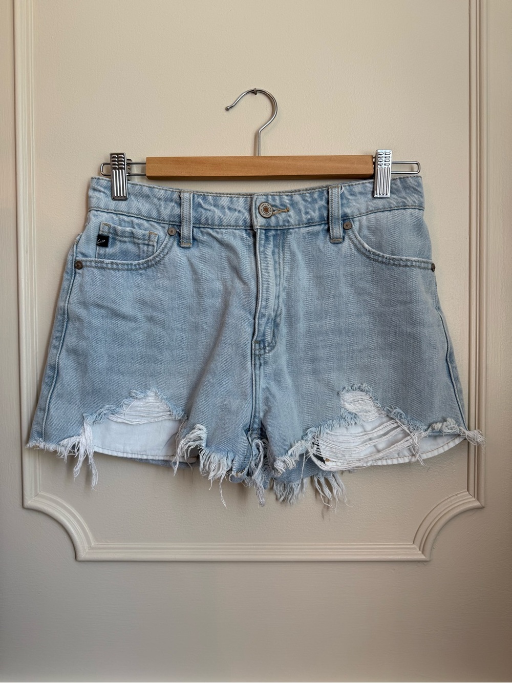 KanCan Light Blue Distressed Denim Cutoff Shorts